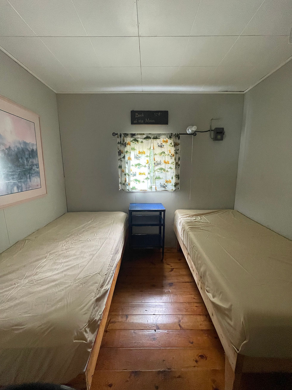 Bedroom 2 single beds side by side under window1