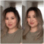 Before and After Long Layered Cut with Face-Framing