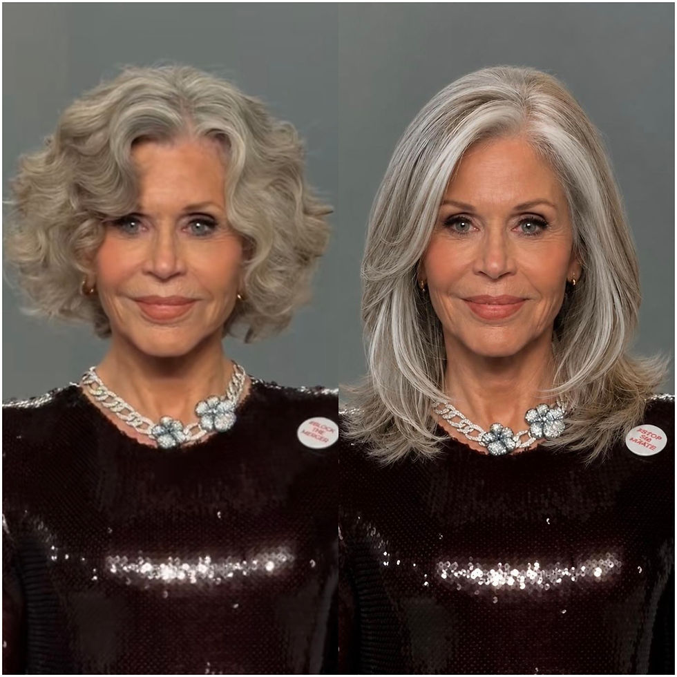 Jane Fonda Before & After: Long Layers Hairstyle Try-On With HairLook