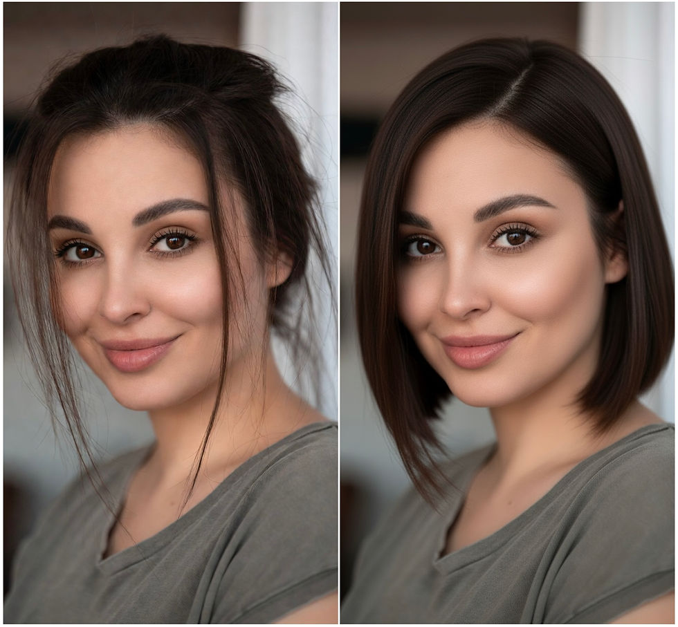 Before and After Blunt One-Length Bob (Done the Right Way)