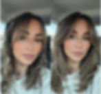 before messy wavy hair vs after layered shag haircut enhancing natural waves