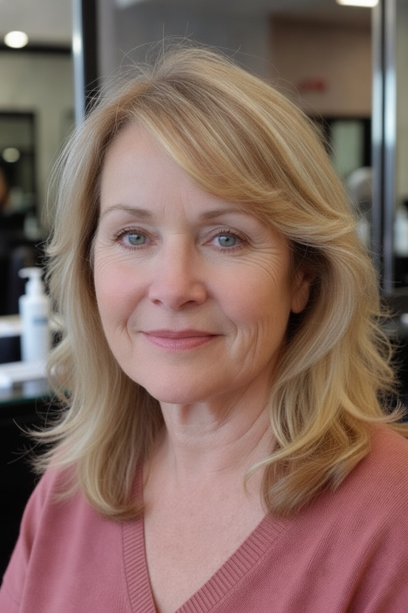 Soft Shoulder-Length Blonde Layers