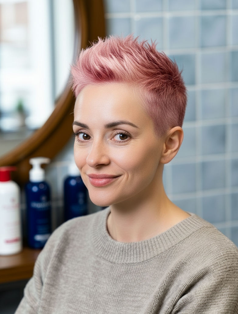 Tapered Textured Pink Pixie