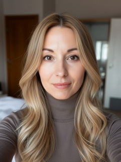 hair color shades, from light golden blonde to foxy silver, along with different tones of brown, red, ash balayage, and even bold options like blue ombre balayage