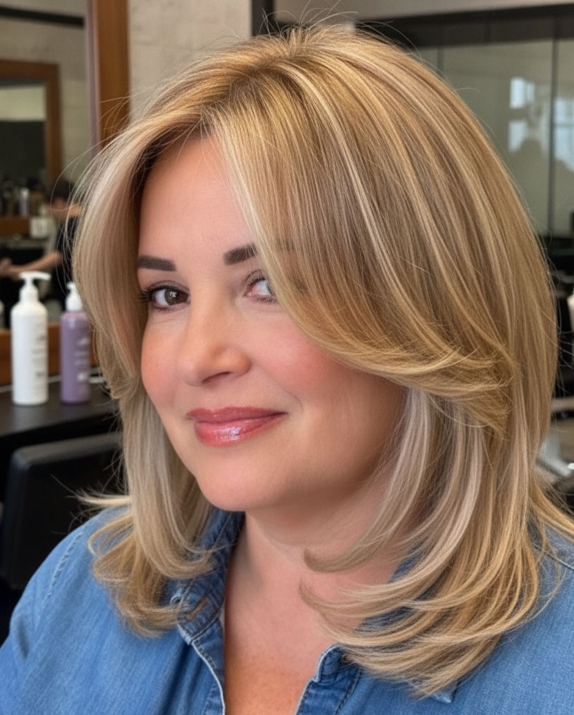Best Layered Hairstyles for Round Faces Over 40 in 2026
