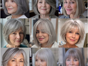 Best Gray Bob with Bangs Hairstyles for Women Over 50