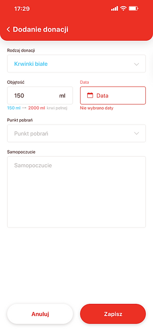 Dodanie donacji