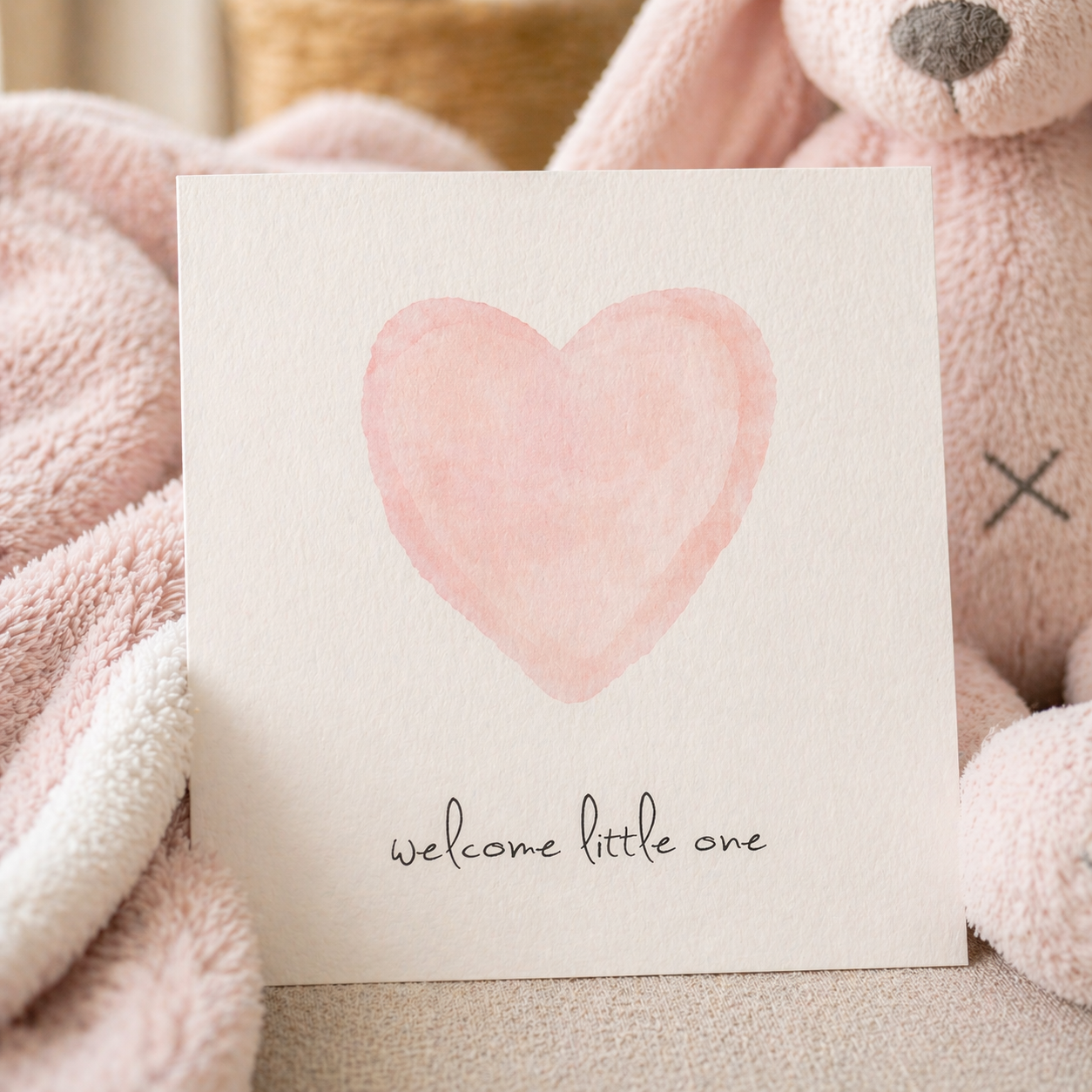 Welcome Little One Mini Card - Pink