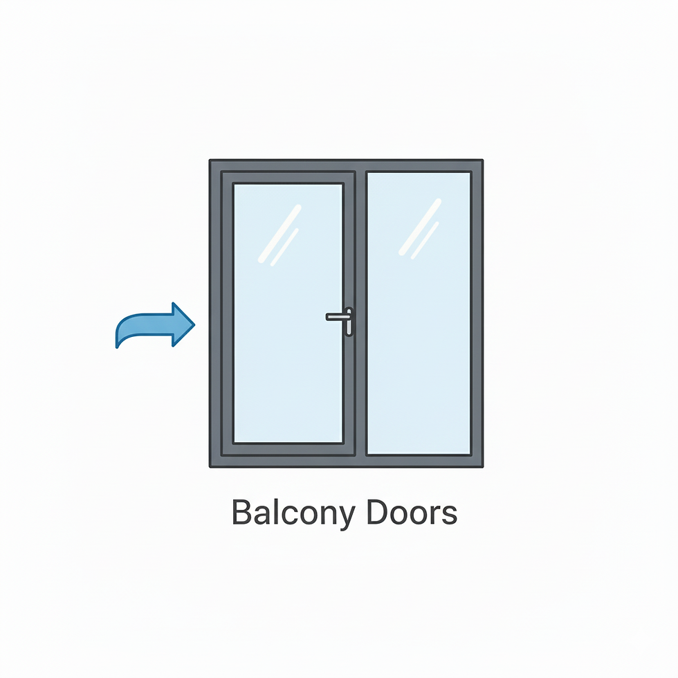 UPVC European balcony doors connecting indoor and outdoor spaces with energy efficient gla
