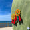 Thumbnail: Orecchini con ruote di carretto siciliano gialle e nappe colorate