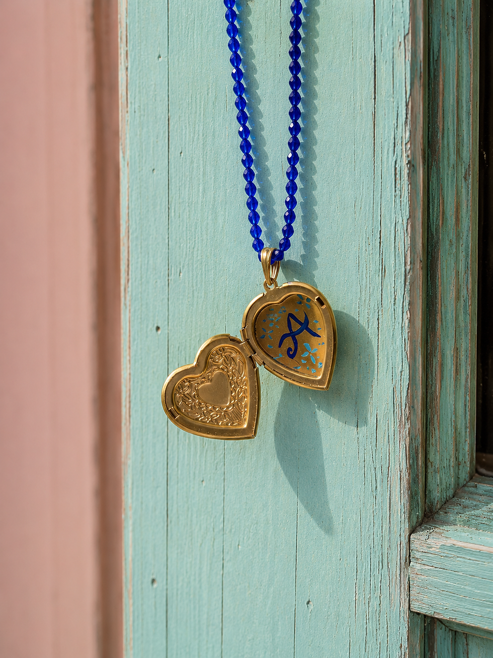 Collana scrigno a cuore con iniziale
