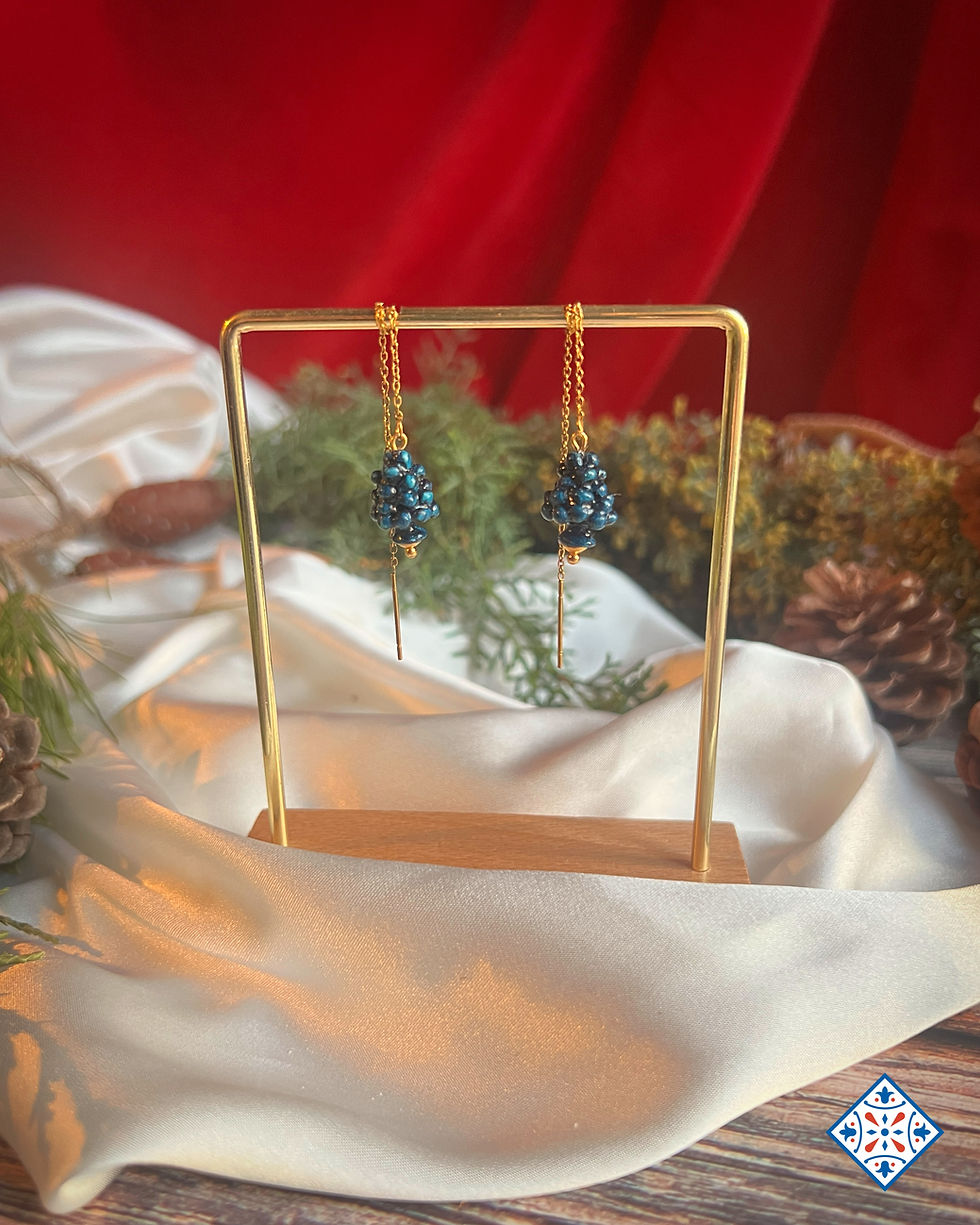 Miniatura: Parure pigne siciliane blu ottanio