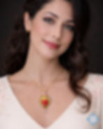 Collana cuore sacro EX voto e rose rosa