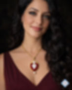 Collana cuore sacro EX voto e ghirlanda di rose rosse