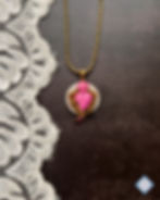 Collana cuore sacro EX voto rosa e ghirlanda di rose