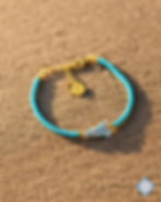 Bracciale di perline con mini Sicilia di maioliche celeste