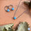 Thumbnail: Parure con cubetti di micro maioliche azzurro e blu
