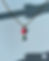Collana con tulipano rosso sfumato e perlina verde
