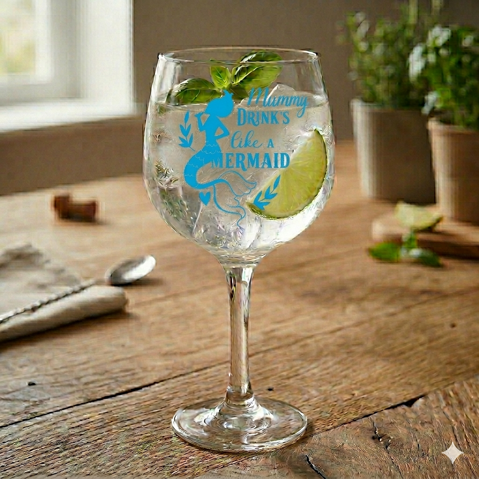 Thumbnail: Mummy Drinks like a Mermaid Glass Personalised Etched
