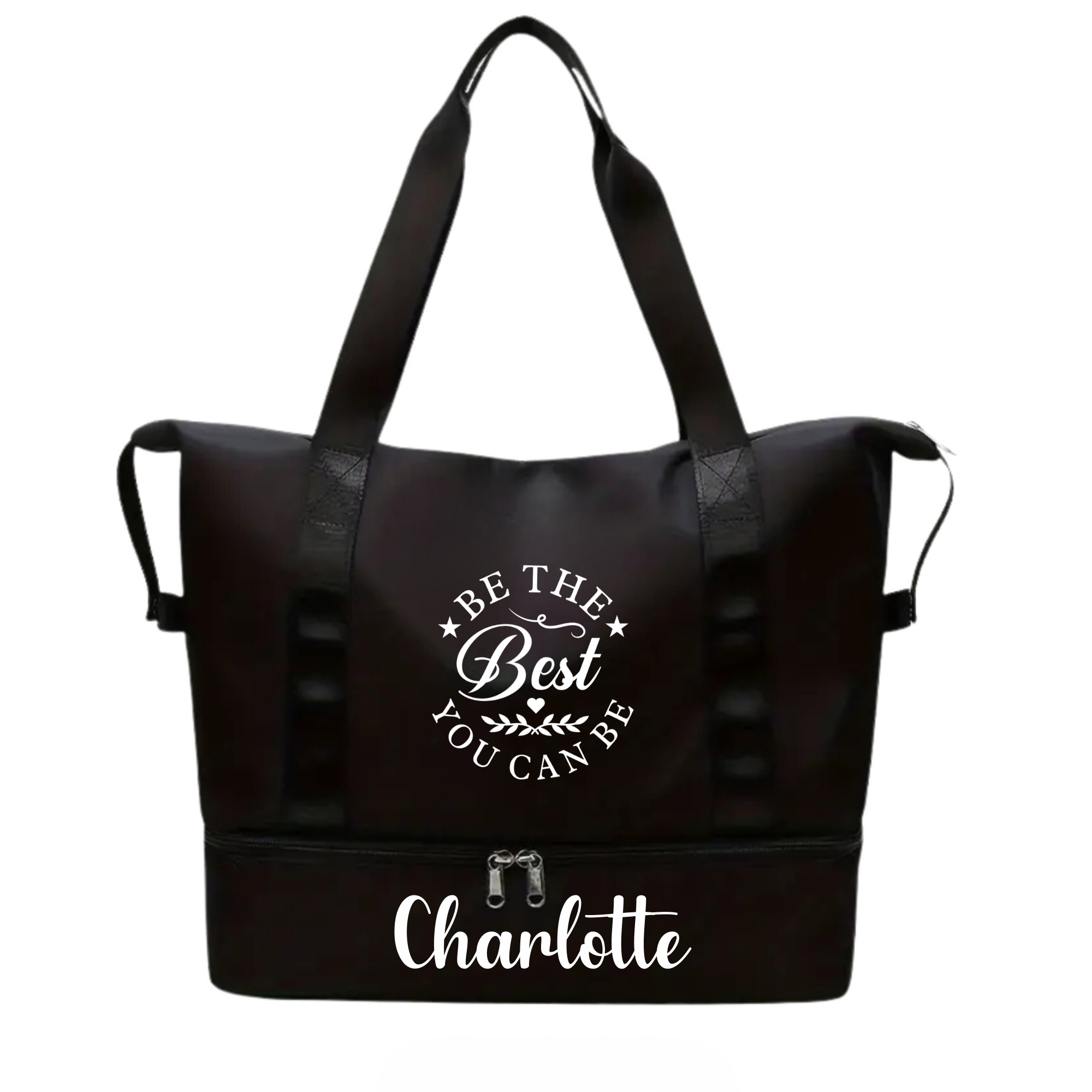 Black "Be the Best you Can Be" Personalised Oxford Tote Bag