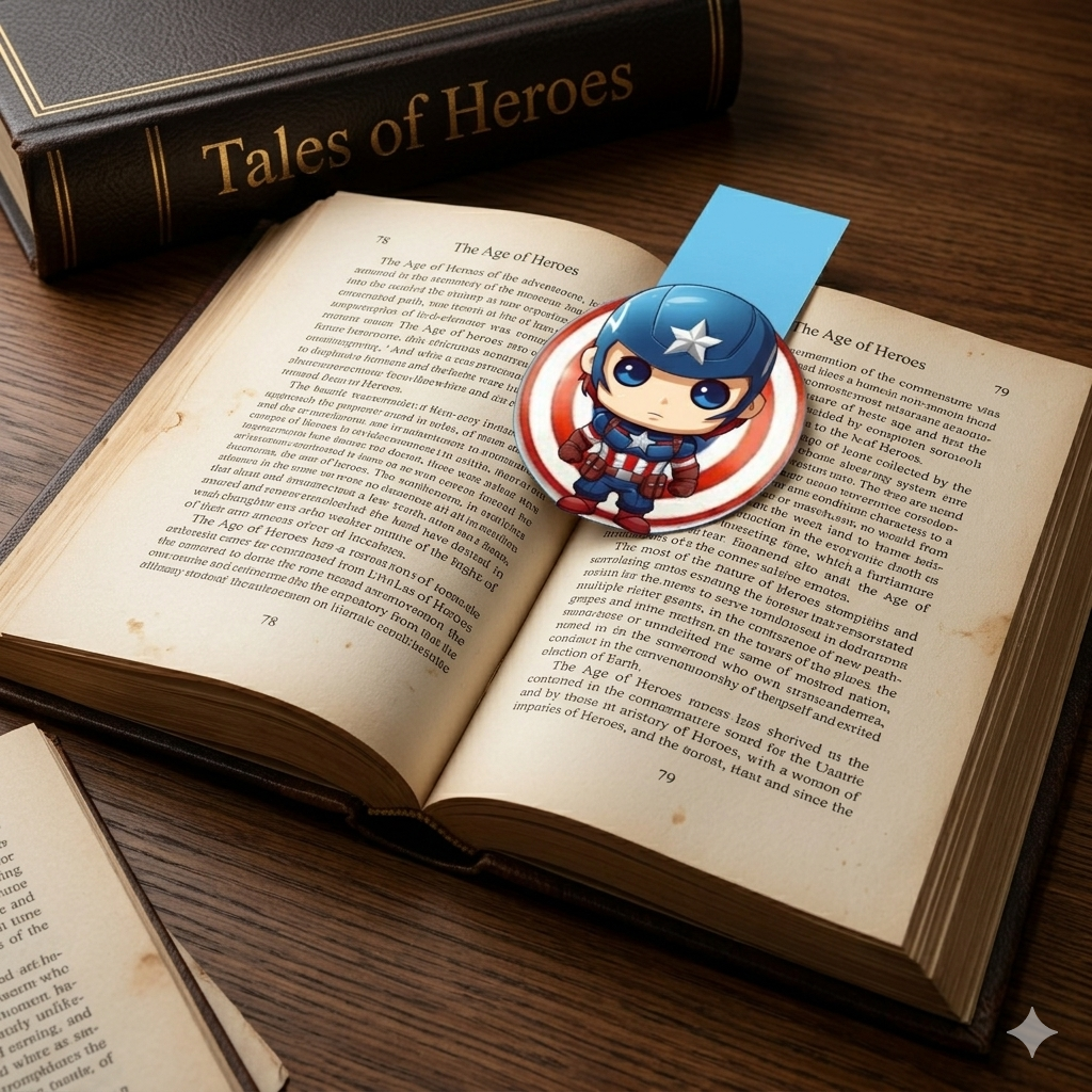 Captain America Magnetic Bookmark Personalised