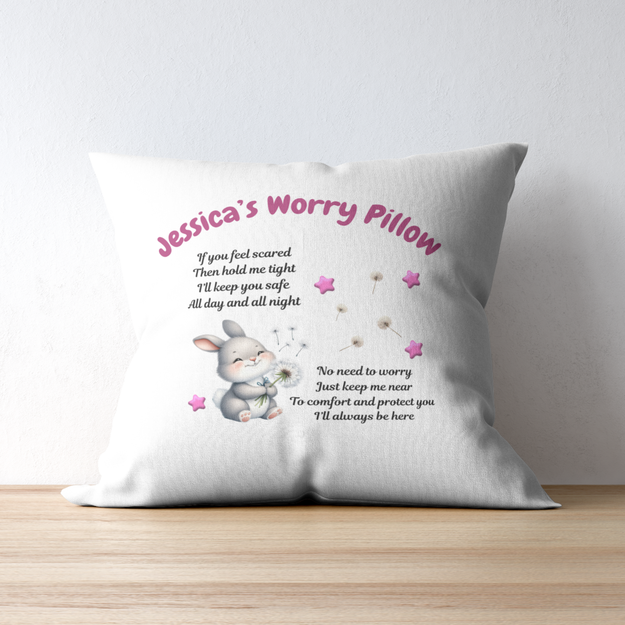 Bunny Personalised Worry Pillow