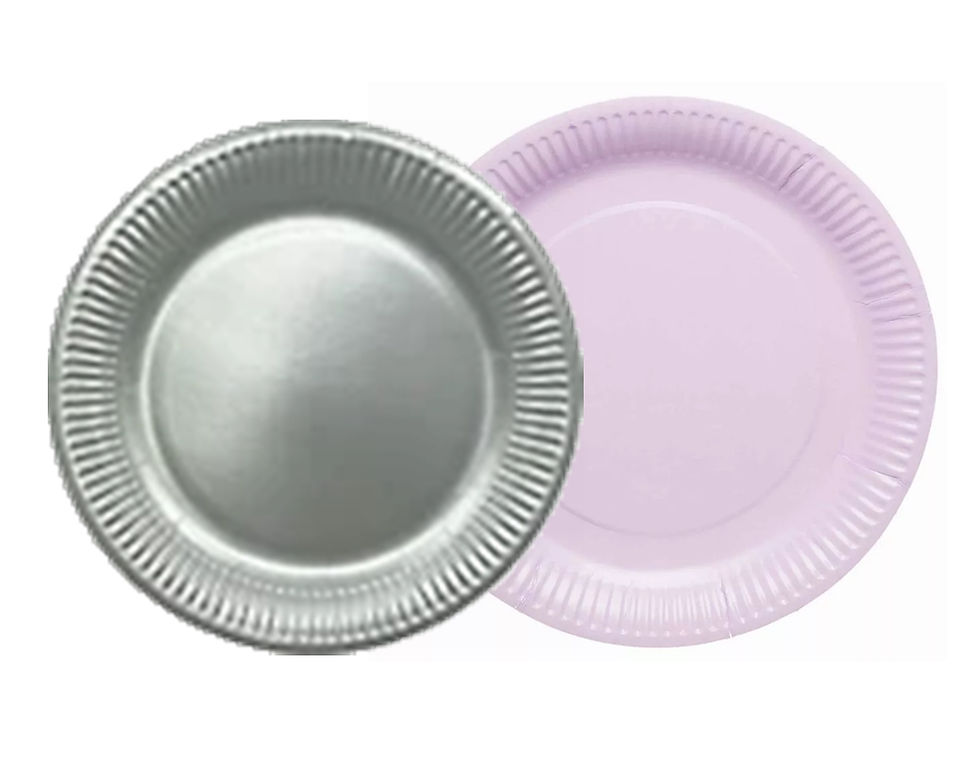 Thumbnail: Silver and light purple disposable plates