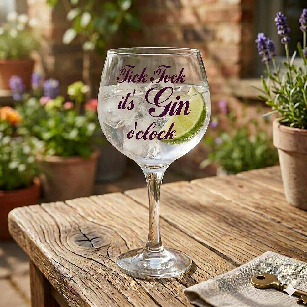 Thumbnail: Tick Tock Gin Glass Personalised Etched
