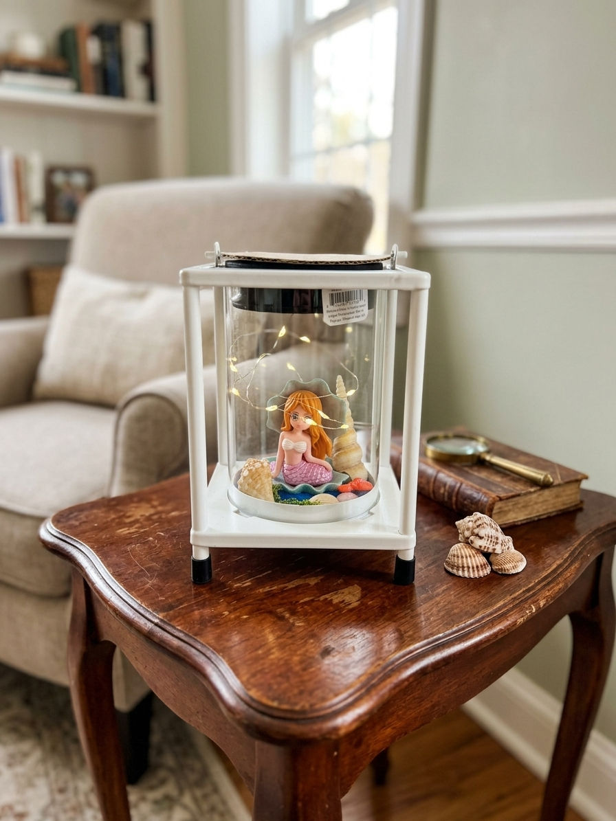 Illuminated White Mermaid Solar Lantern