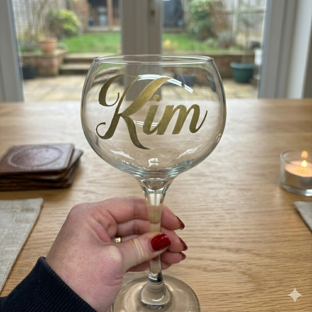 2. Named Gin Glass Personalised Etched