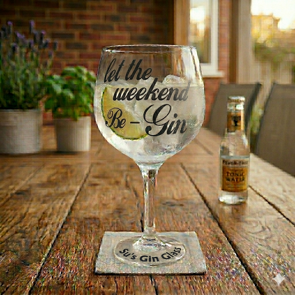 Thumbnail: Let the Weekend Be-Gin Glass Personalised Etched