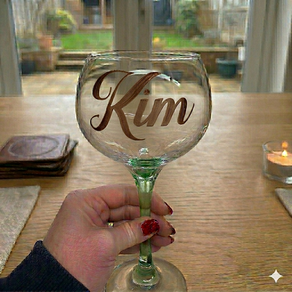 Thumbnail: 2. Named Gin Glass Personalised Etched