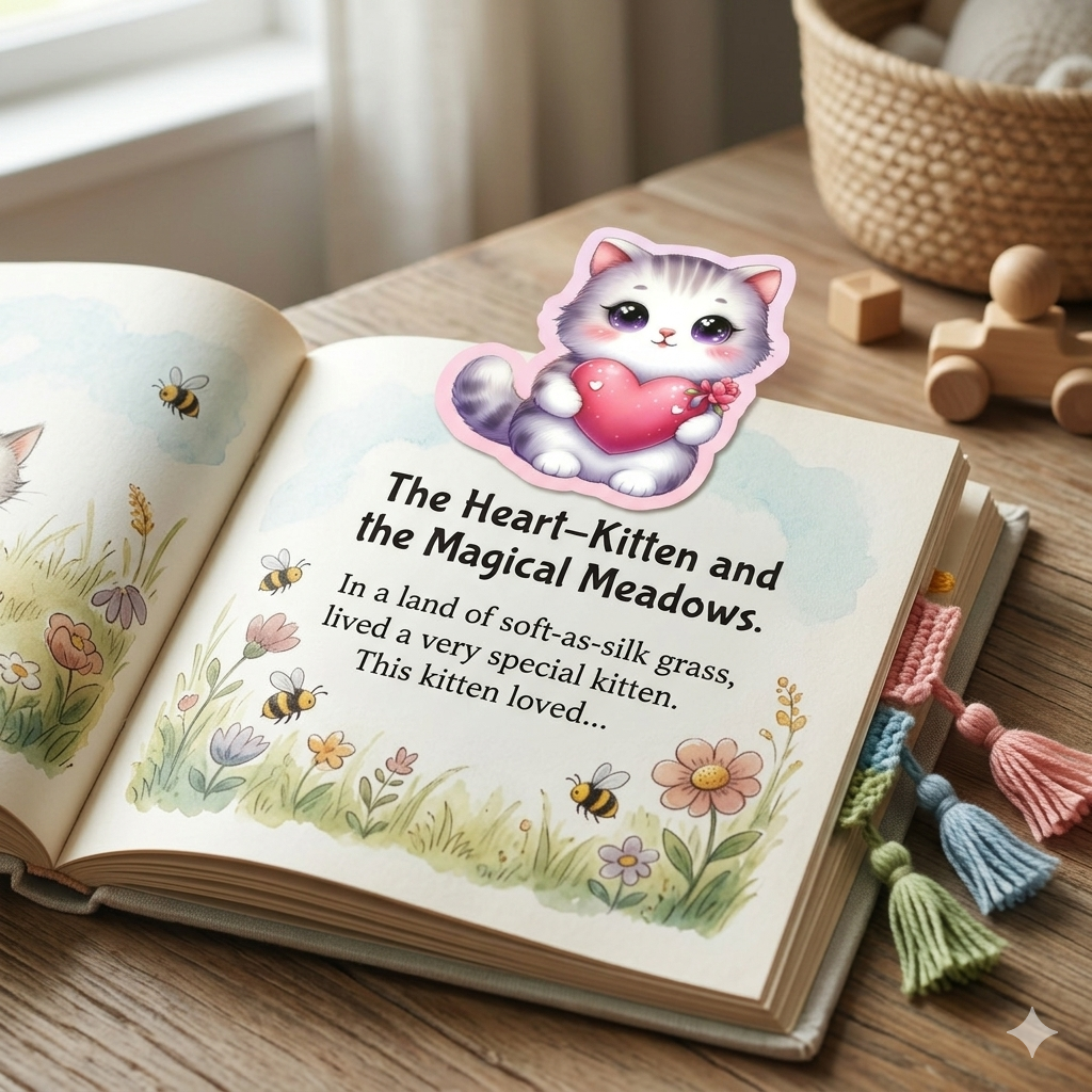 Cute Cat Magnetic Bookmark Personalised