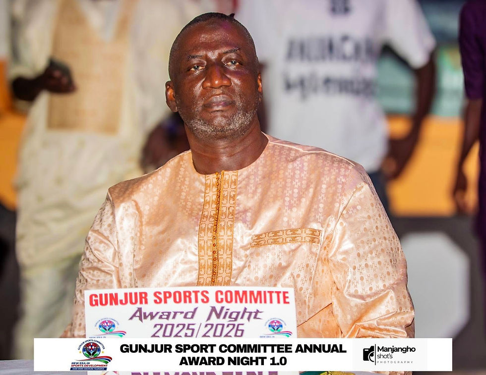 Permanent Secretary at the Ministry of Youth and Sports Mr Dibba at the Awards Night | Photo credit: GSC Facebook page