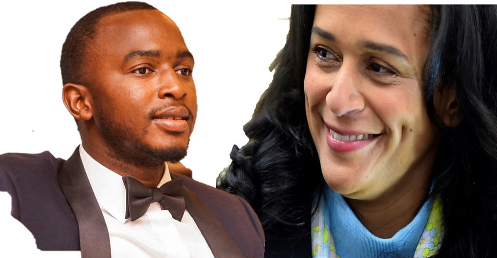 Photo: Left: The Author; Nfally Fadera; Right: Isabel dos Santos, Africa's richest Woman