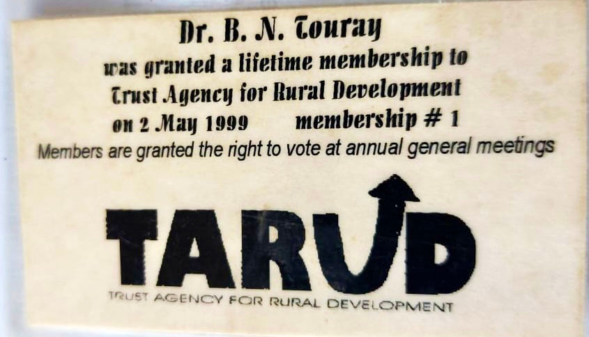 Dr Touray has a lifetime membership of TARUD