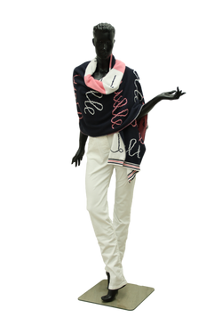 Dark Blue, Ivory and Fuxia