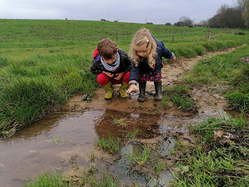 enfants dans les champs