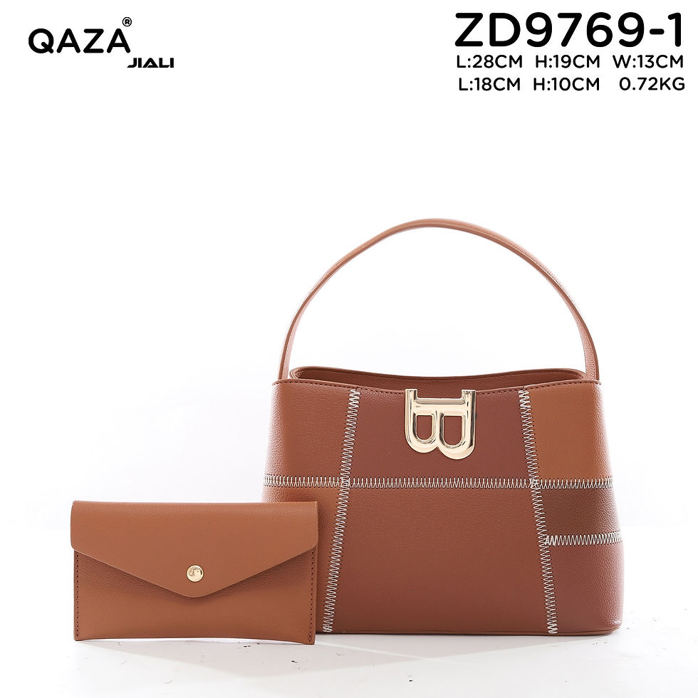 Miniature : Sac QAZA à bandoulière en cuir avec sangle amovible et portefeuille