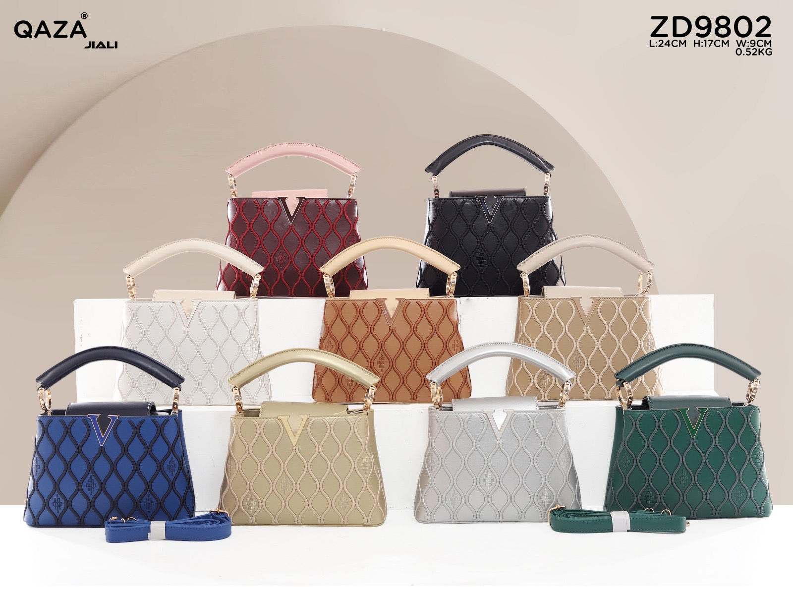 Sac à main de luxe QAZA tendance en cuir PU