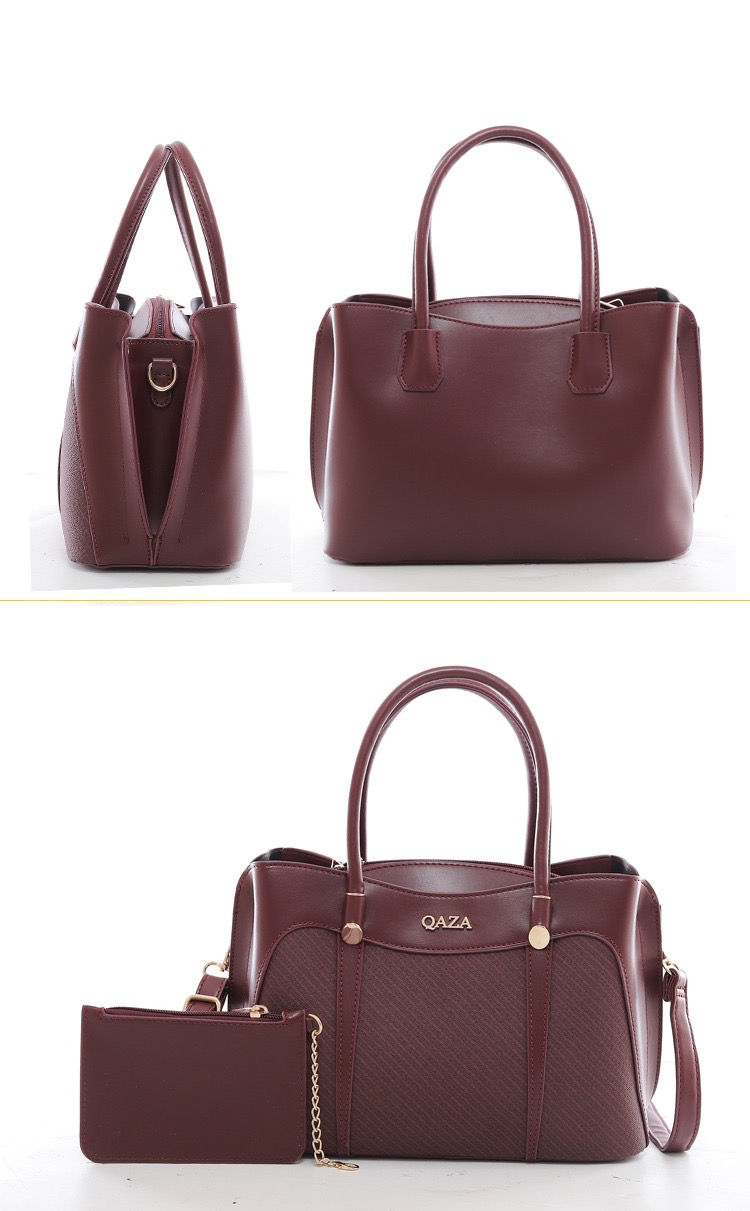 Thumbnail: Sac à main QAZA femme en cuir PU rayé