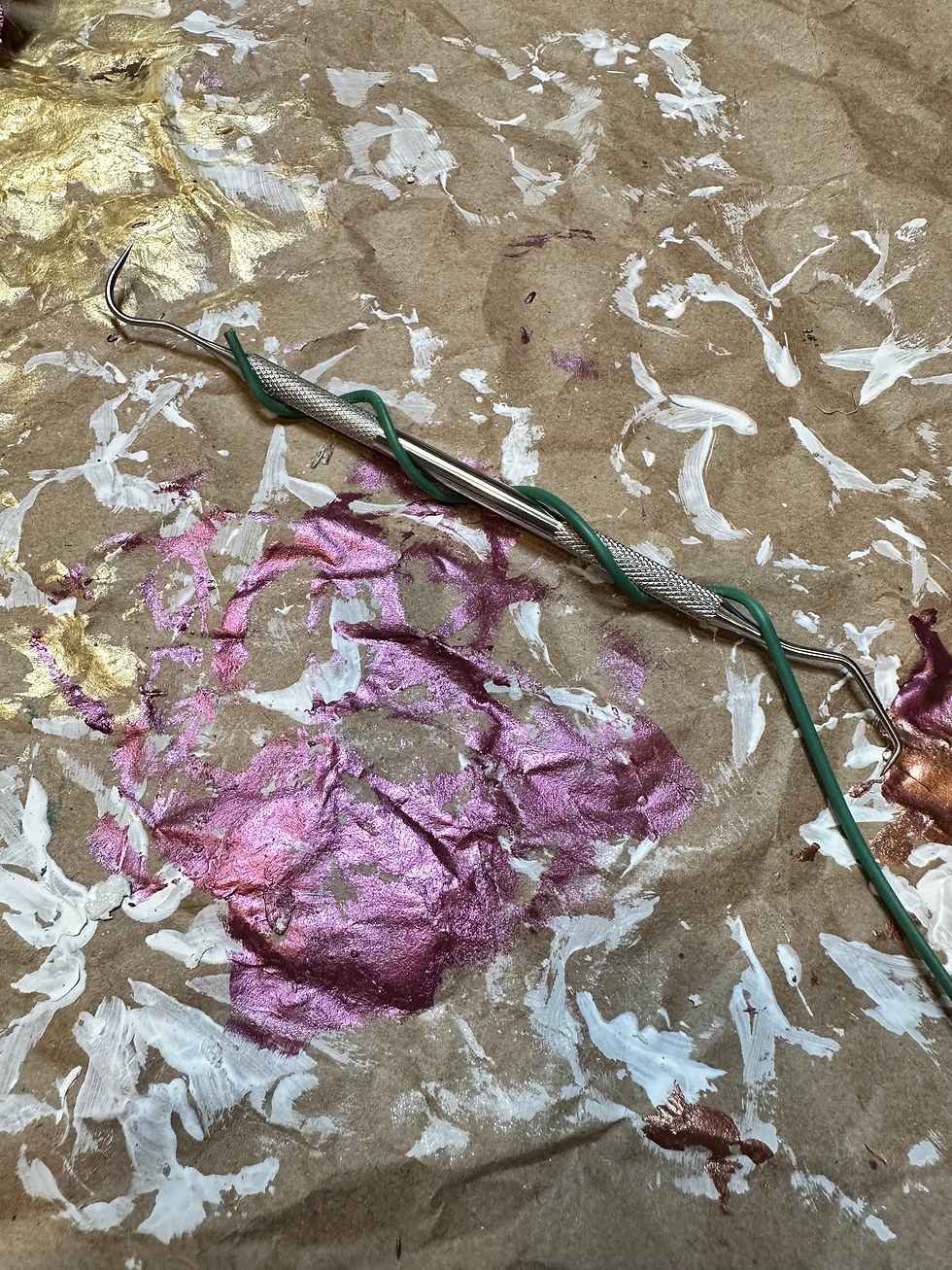 Adding stems and reeds to our flowers