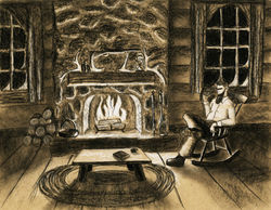 Cabin Fireplace