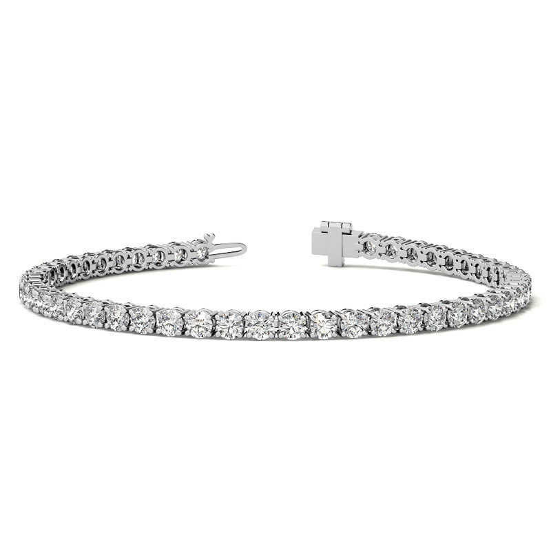 6.00 CTW AGI Certified Grown Diamond Tennis Bracelet – 14K White Gold Overlay