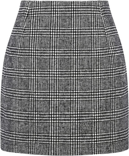 IDEALSANXUN Women's Plaid Pencil Skirt – Knee-Length Wool Blend With Slit