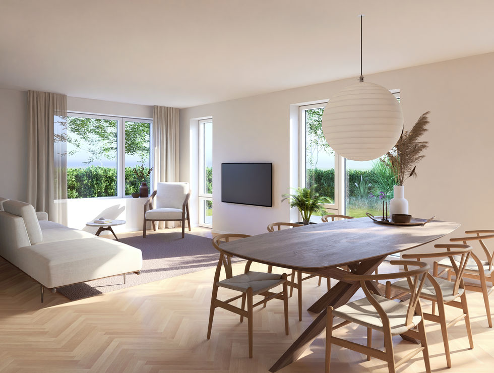 3D-visualisering af boligprojekt – realistisk gengivelse af materialer, dagslys og indretning ved nybyggeri, renovering og tilbygning - Wernblad Ark