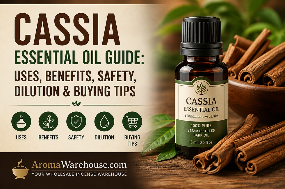 Cassia Essential Oil Guide: Uses, Benefits, Safety, Dilution & Buying Tips | AromaWarehouse.com Your wholesale incense warehouse