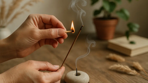Lighting a Incense Stick