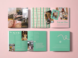 Bloom Cafe Book Layout, branding and illustration for end of year book, charity graphic design services By Ulrike Mieke a freelance South African Children's book Illustrator and graphic designer based in Brighton, represented by Bright. Open for commissions.