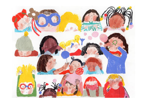 Children characters by Ulrike Mieke is a freelance  South African Children's book Illustrator based in Brighton, represented by Bright.